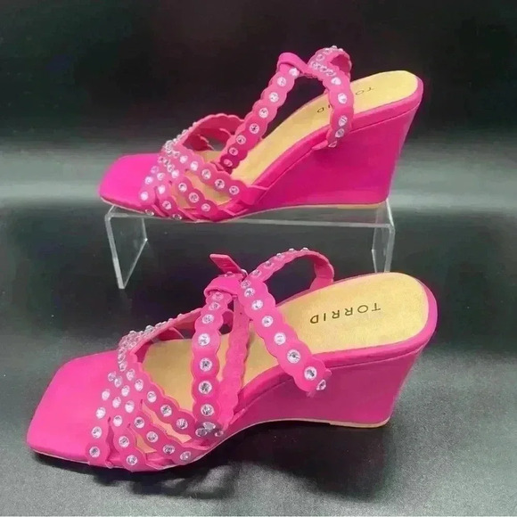 Torrid jeweled wedge heels women’s size 9WW - Picture 3 of 7